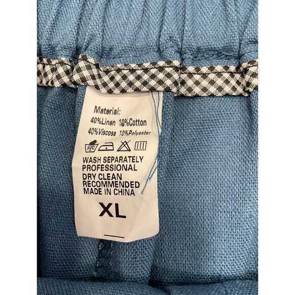 Unbranded Linen Blend High Waisted Cropped Pleated Wide Legged Pant XL - Picture 4 of 5